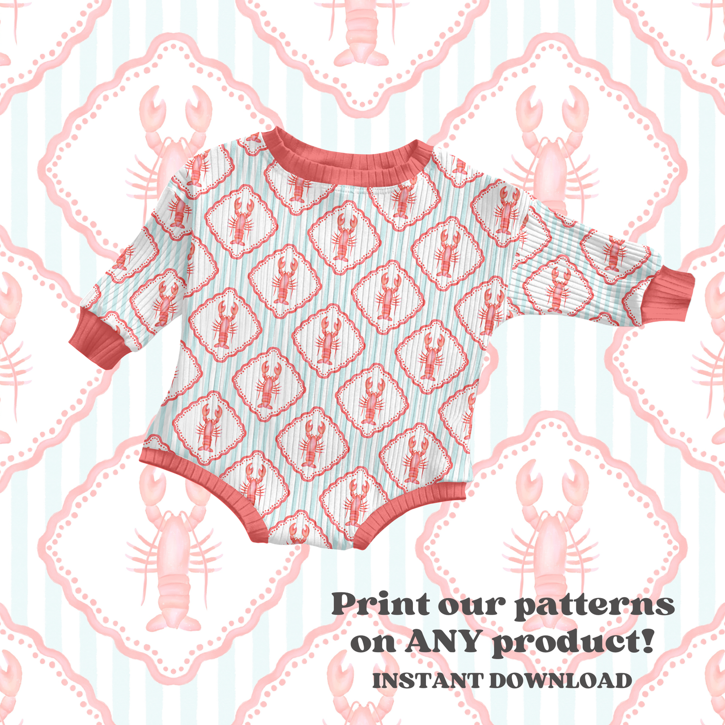 watercolor Lobster Patchwork