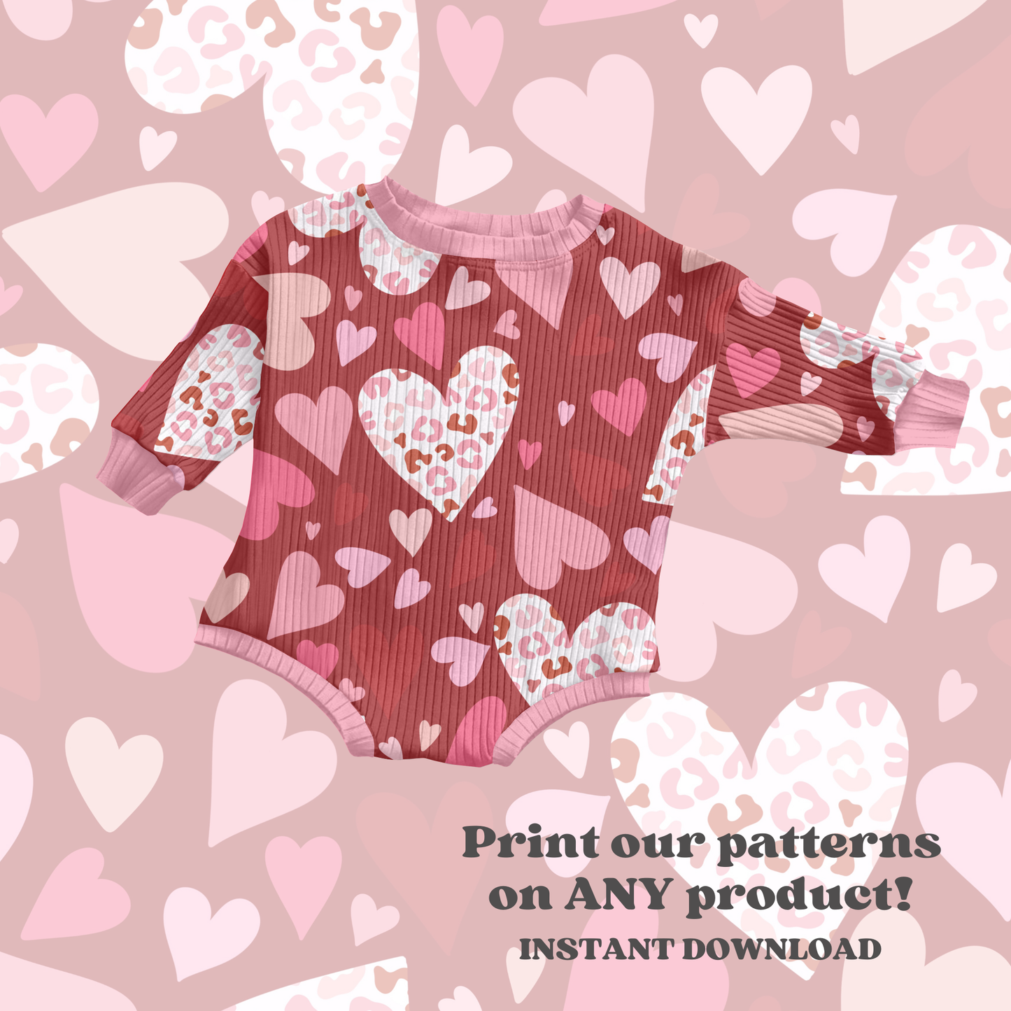 Valentine Cheetah Hearts Pattern