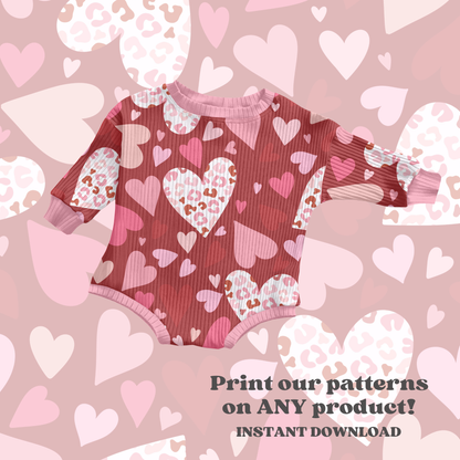 Valentine Cheetah Hearts Pattern