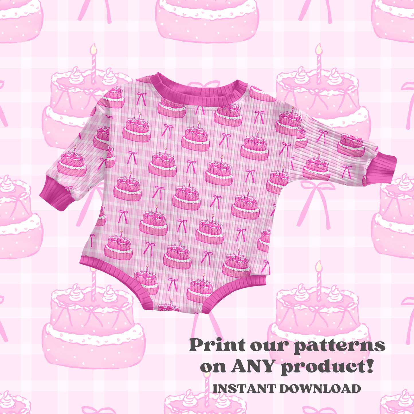 Pink Birthday Cake Bows