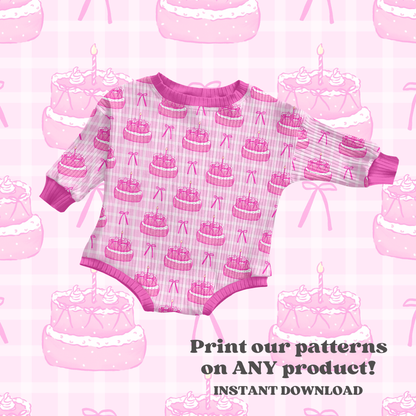 Pink Birthday Cake Bows