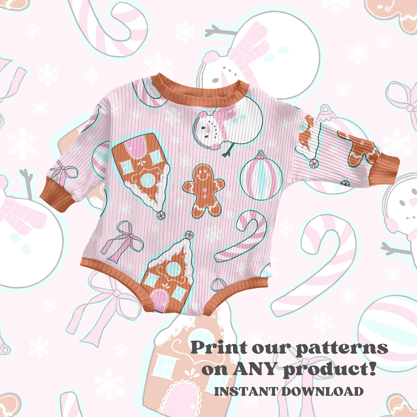 Pastel Gingerbread Christmas Pattern