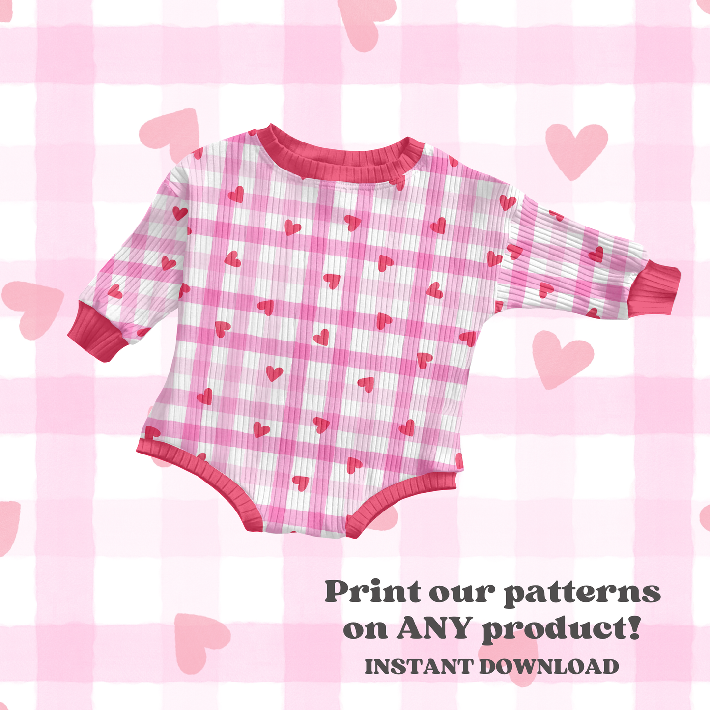 Valentine Gingham hearts