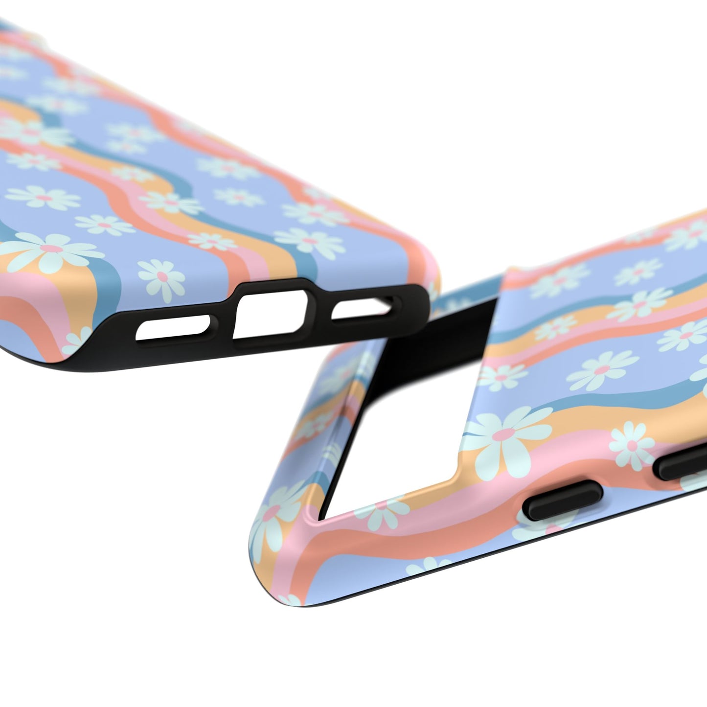 Blue Wavy Daisy Phone Case