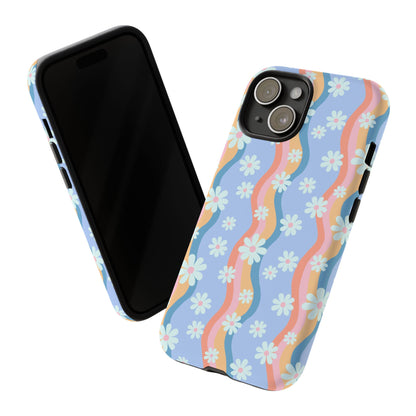 Blue Wavy Daisy Phone Case