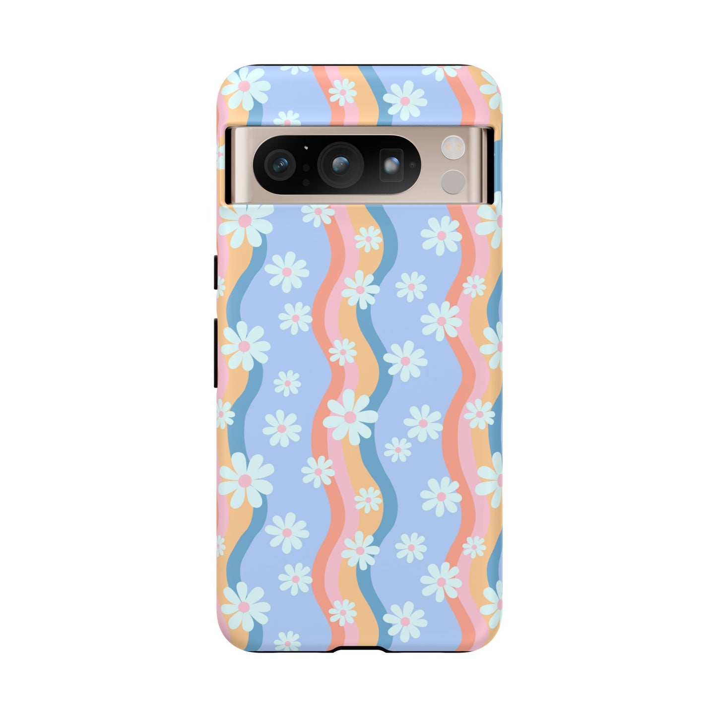 Blue Wavy Daisy Phone Case