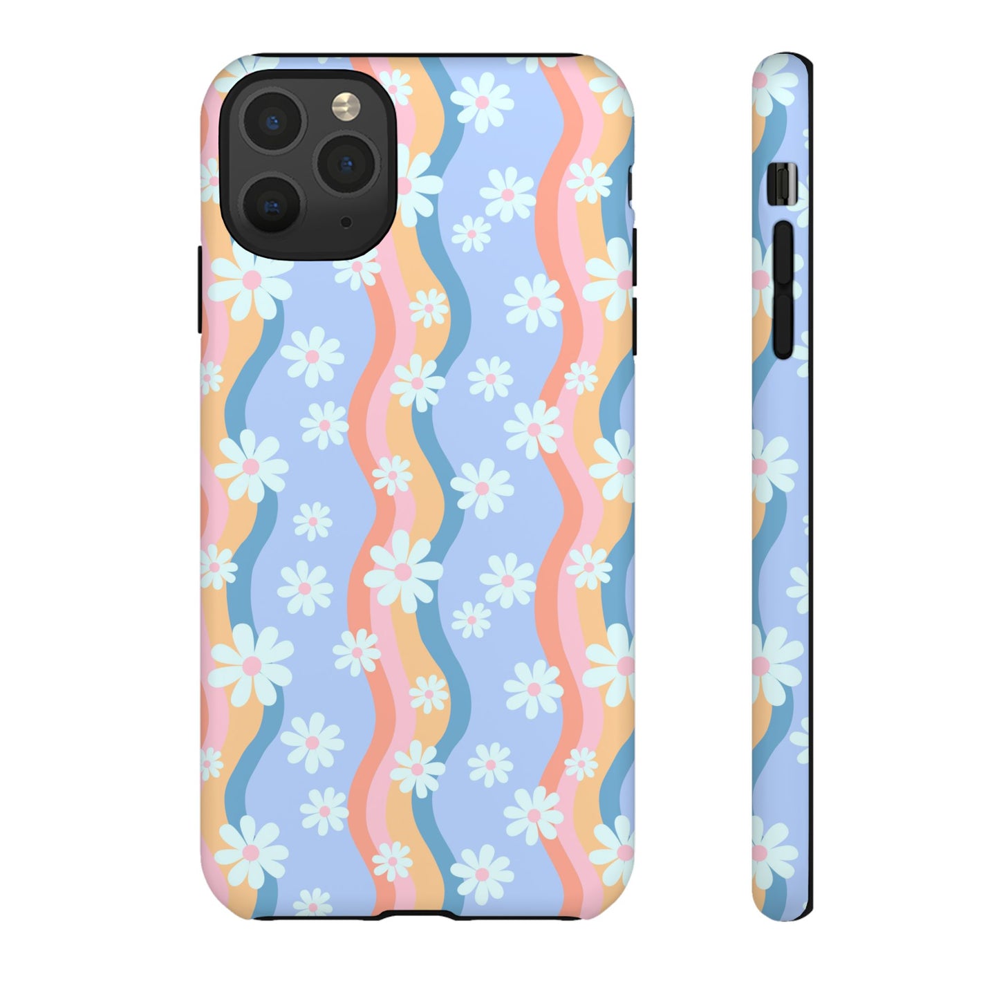 Blue Wavy Daisy Phone Case