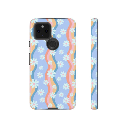 Blue Wavy Daisy Phone Case