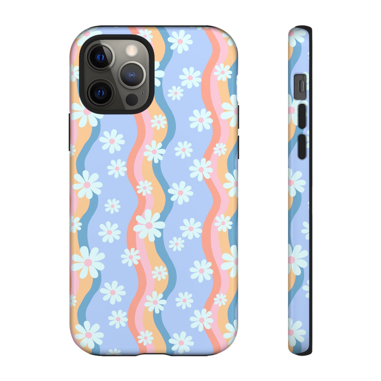 Blue Wavy Daisy Phone Case