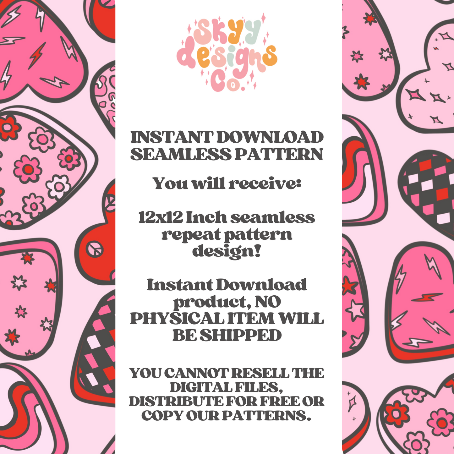 Trendy hearts seamless pattern design