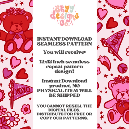 Valentine Love Bears Pattern Design