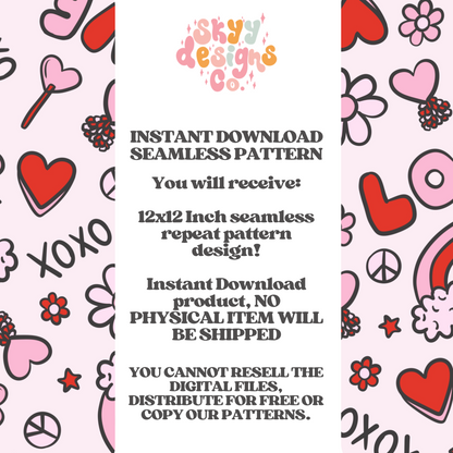 Trendy Valentine’s Day love pattern design