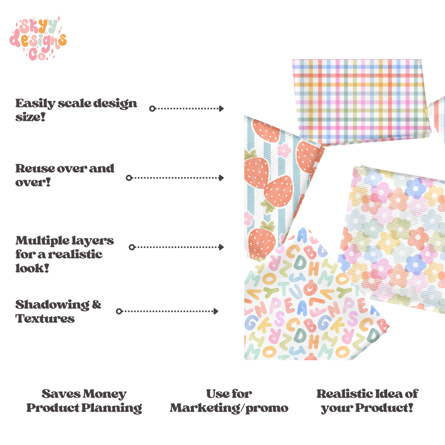 6 Fabric Swatches Mock-up