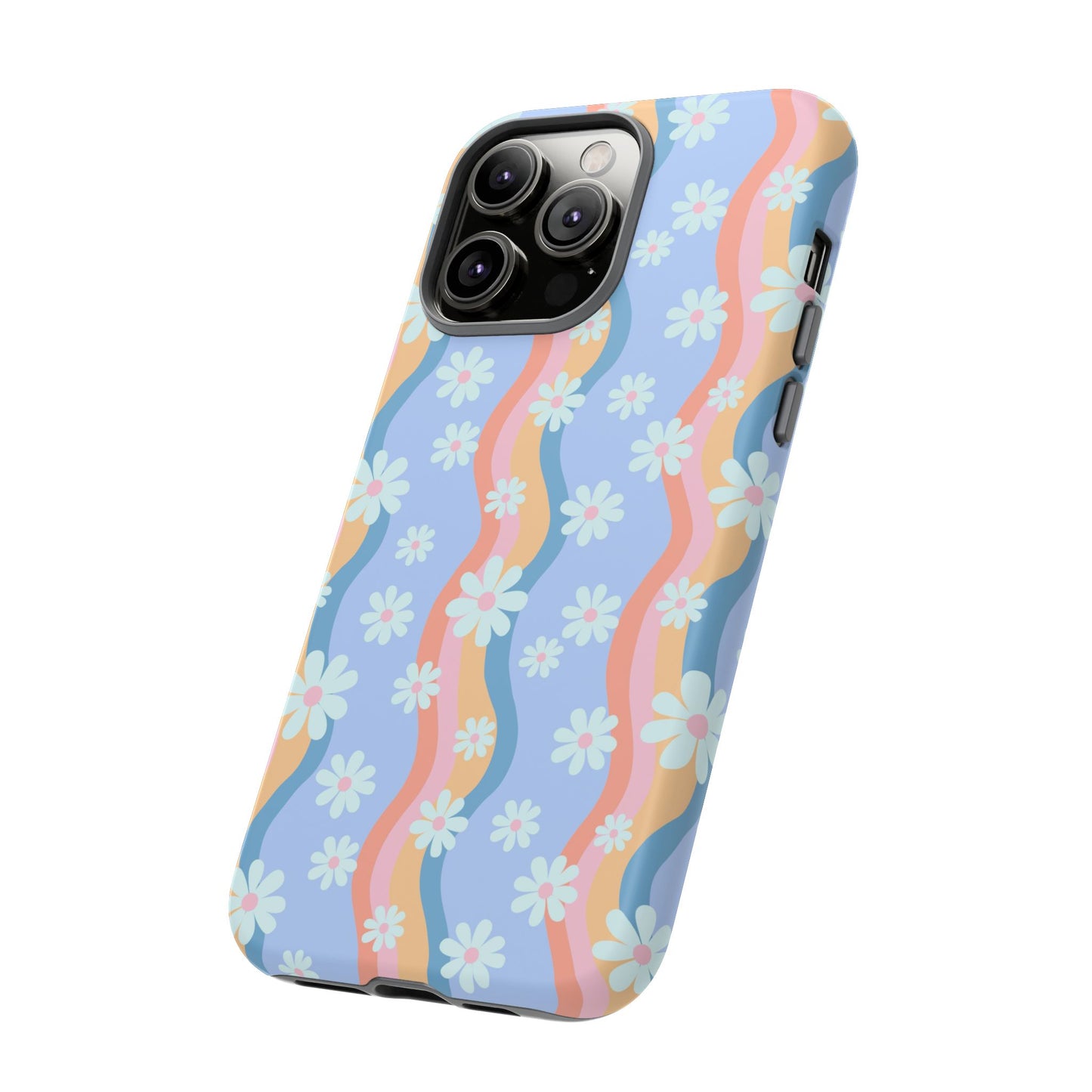 Blue Wavy Daisy Phone Case