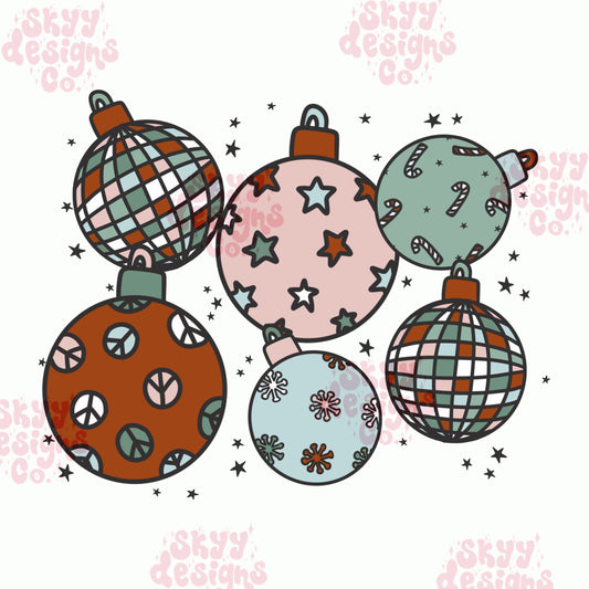 Traditional Christmas ornaments PNG sublimation