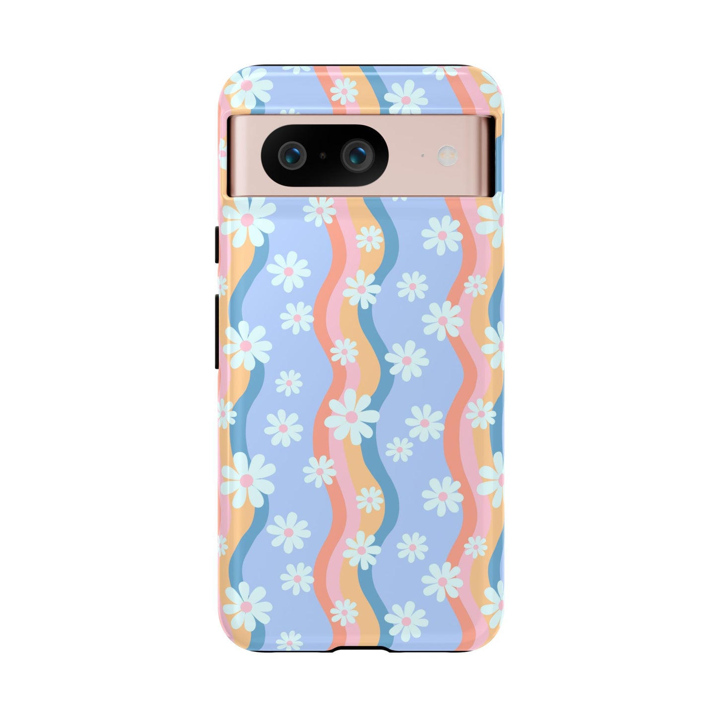 Blue Wavy Daisy Phone Case