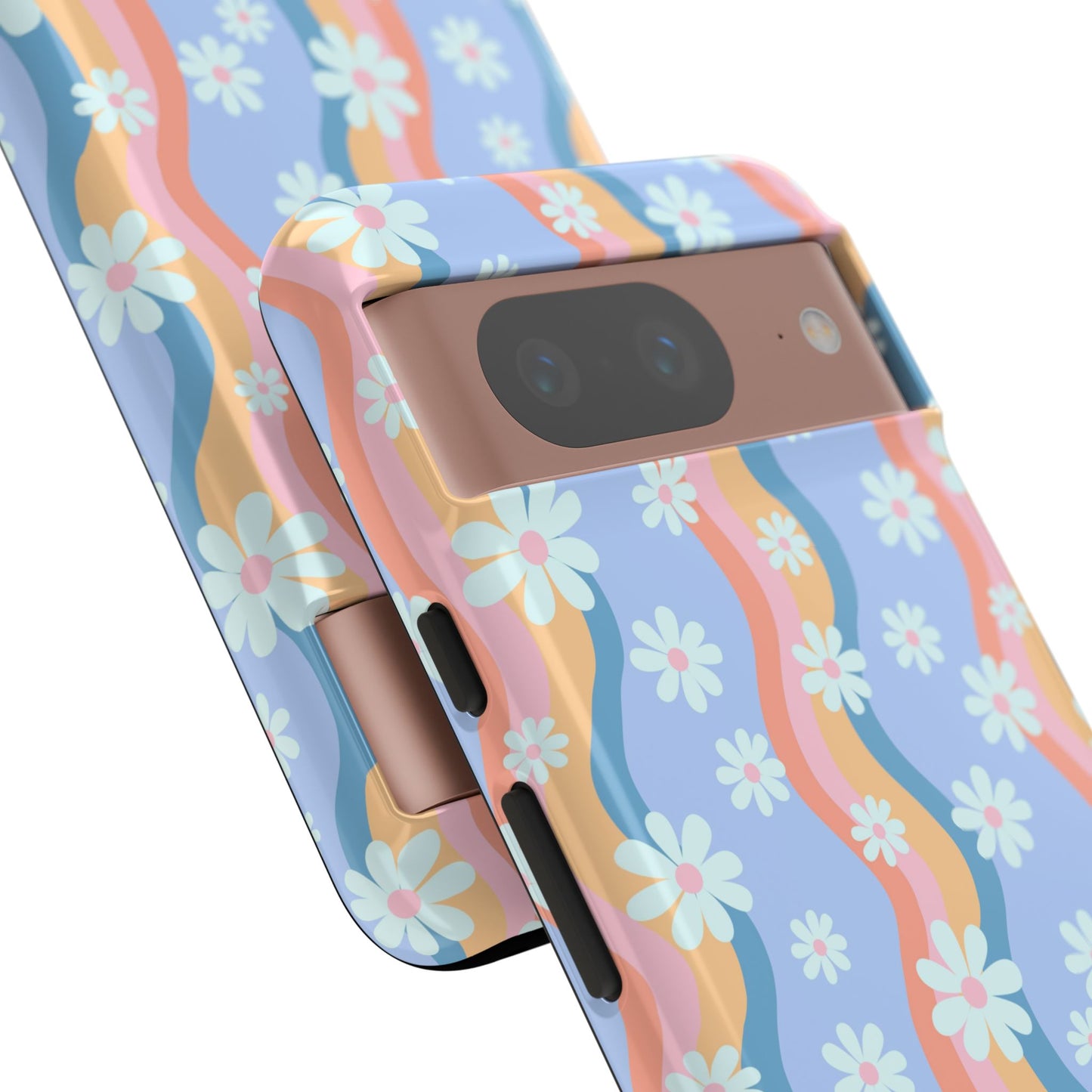 Blue Wavy Daisy Phone Case