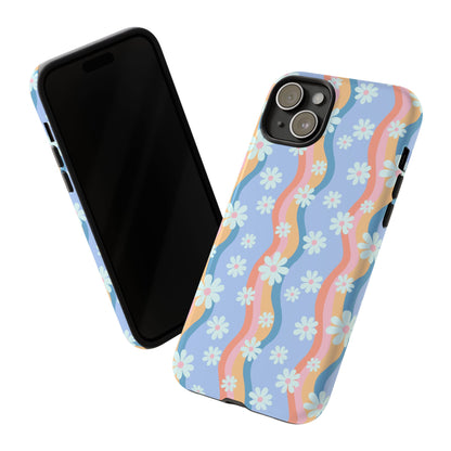 Blue Wavy Daisy Phone Case