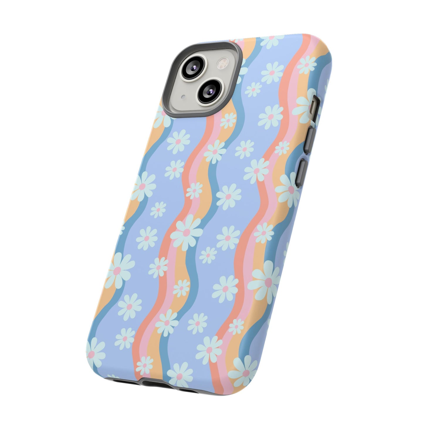 Blue Wavy Daisy Phone Case