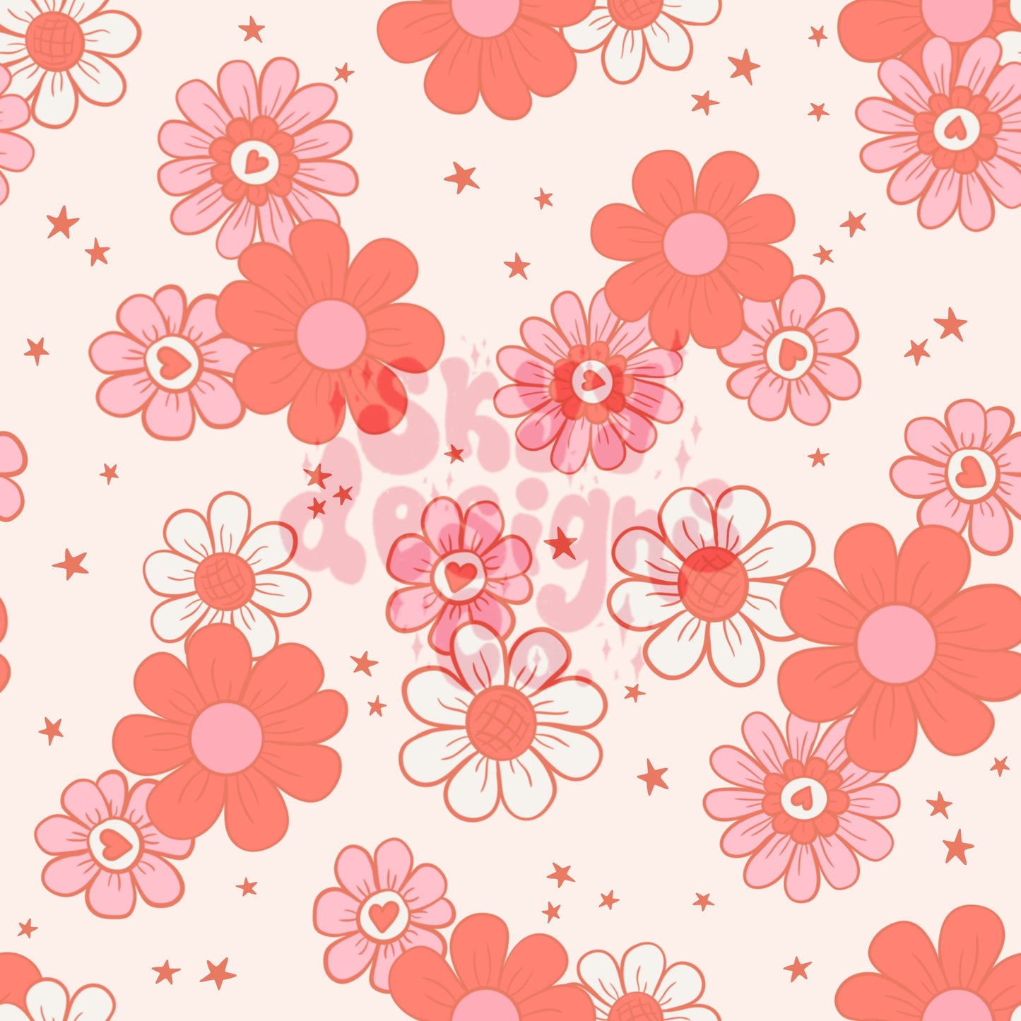 Valentines love floral pattern design