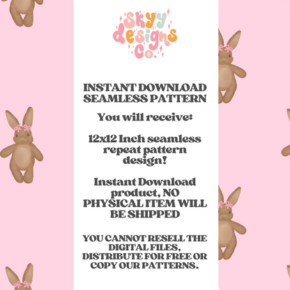 Girly Easter bunny Pattern