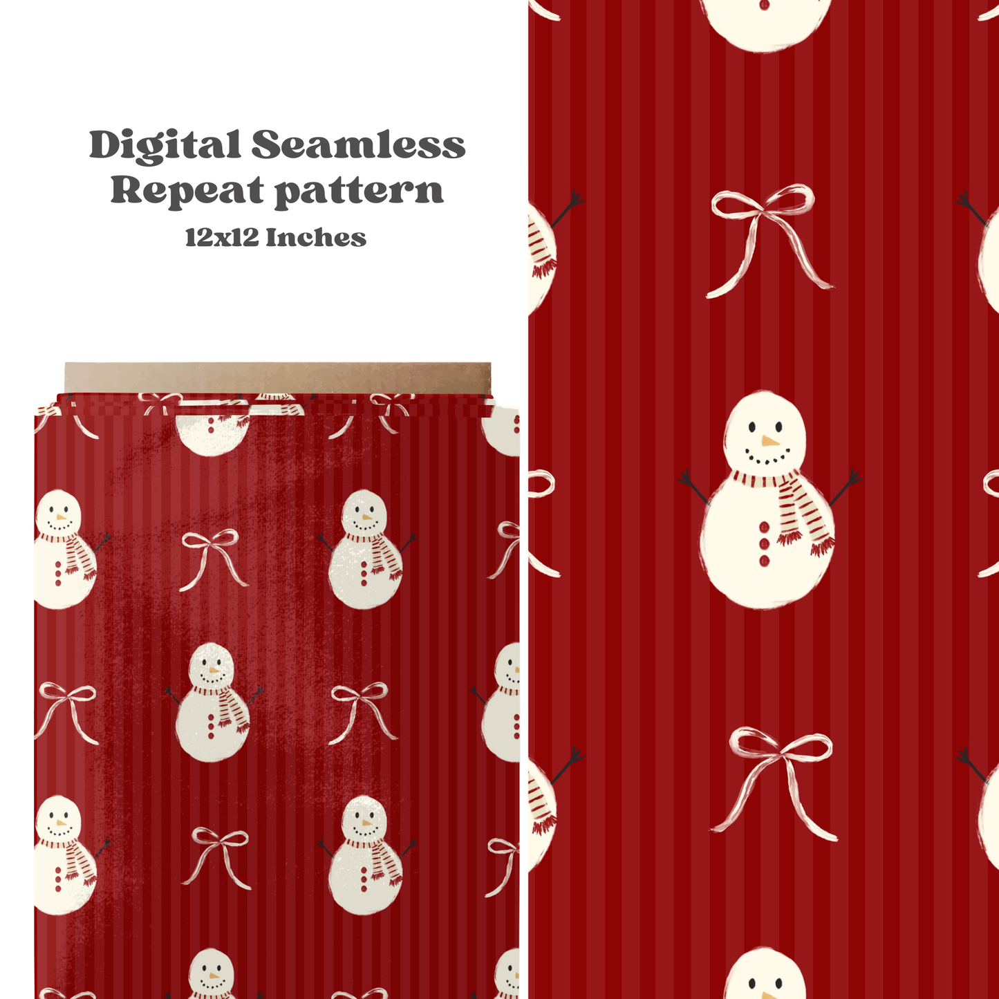 Holiday Snowman Bow