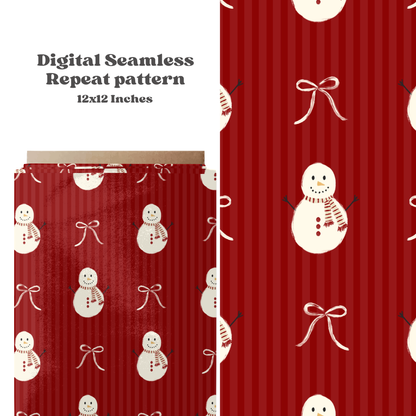 Holiday Snowman Bow