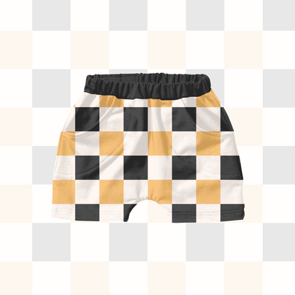 Black and yellow checkered Seamless pattern