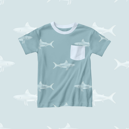 Navy Summer Sharks Pattern