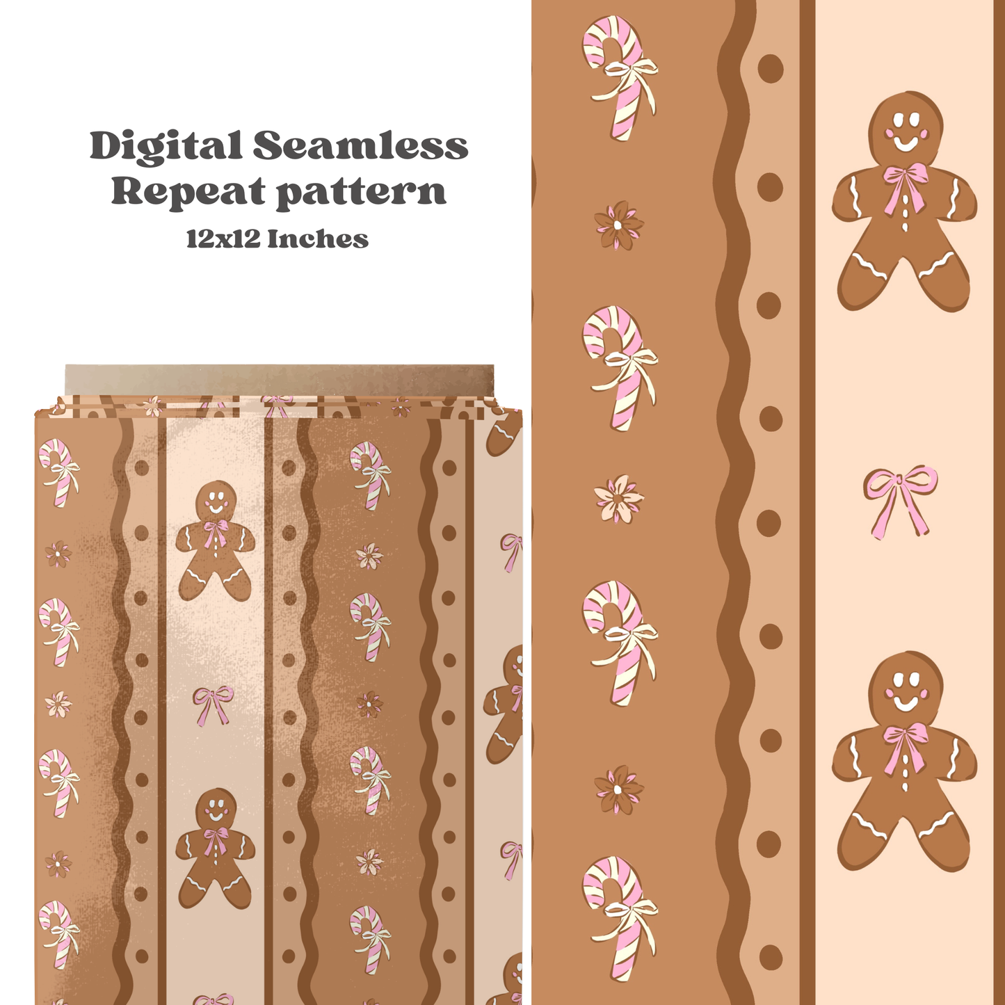 Neutral Gingerbread Stripe