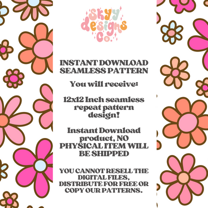 Retro Daisy Floral Pattern