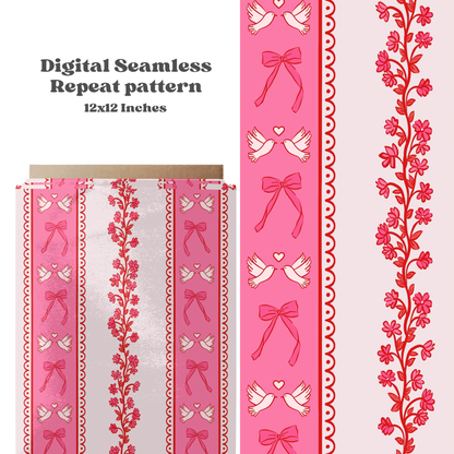 Valentine Floral Lace Stripe
