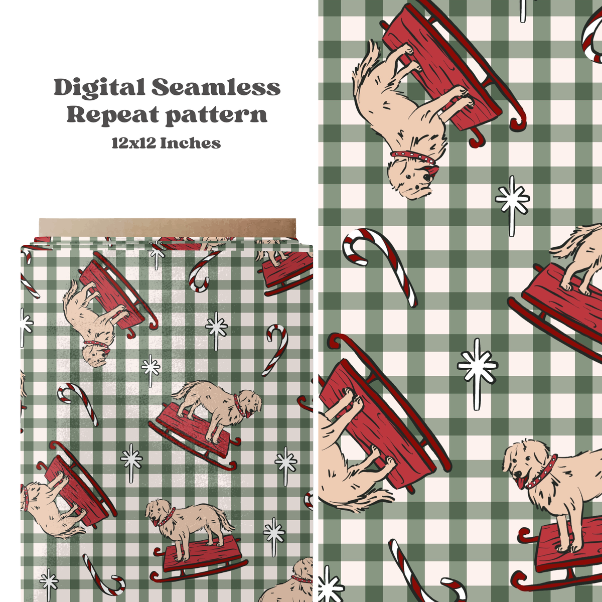 Gingham Winter Dogs