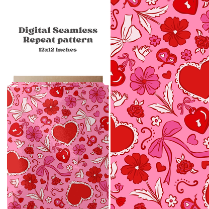 Preppy Valentine floral hearts