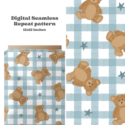 Gingham Watercolor Bears