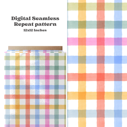 Watercolor Rainbow Gingham