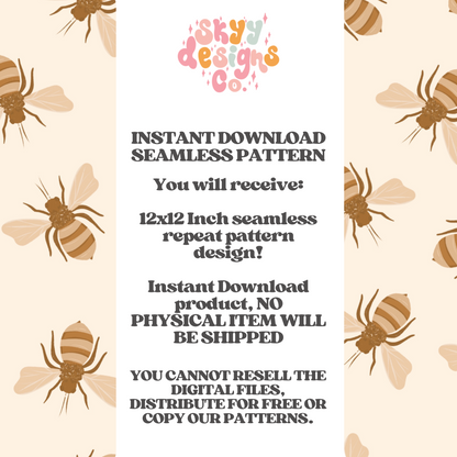 Neutral Spring Bees Pattern