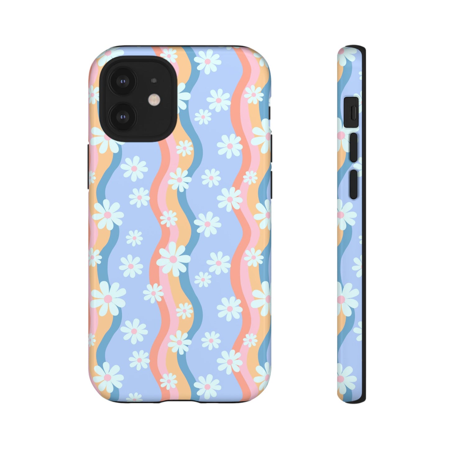 Blue Wavy Daisy Phone Case