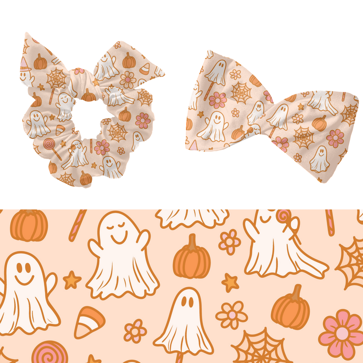Cute Pumpkin Ghosts Pattern