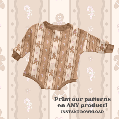 Neutral Gingerbread Stripe