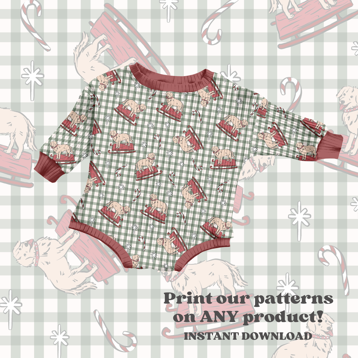 Gingham Winter Dogs