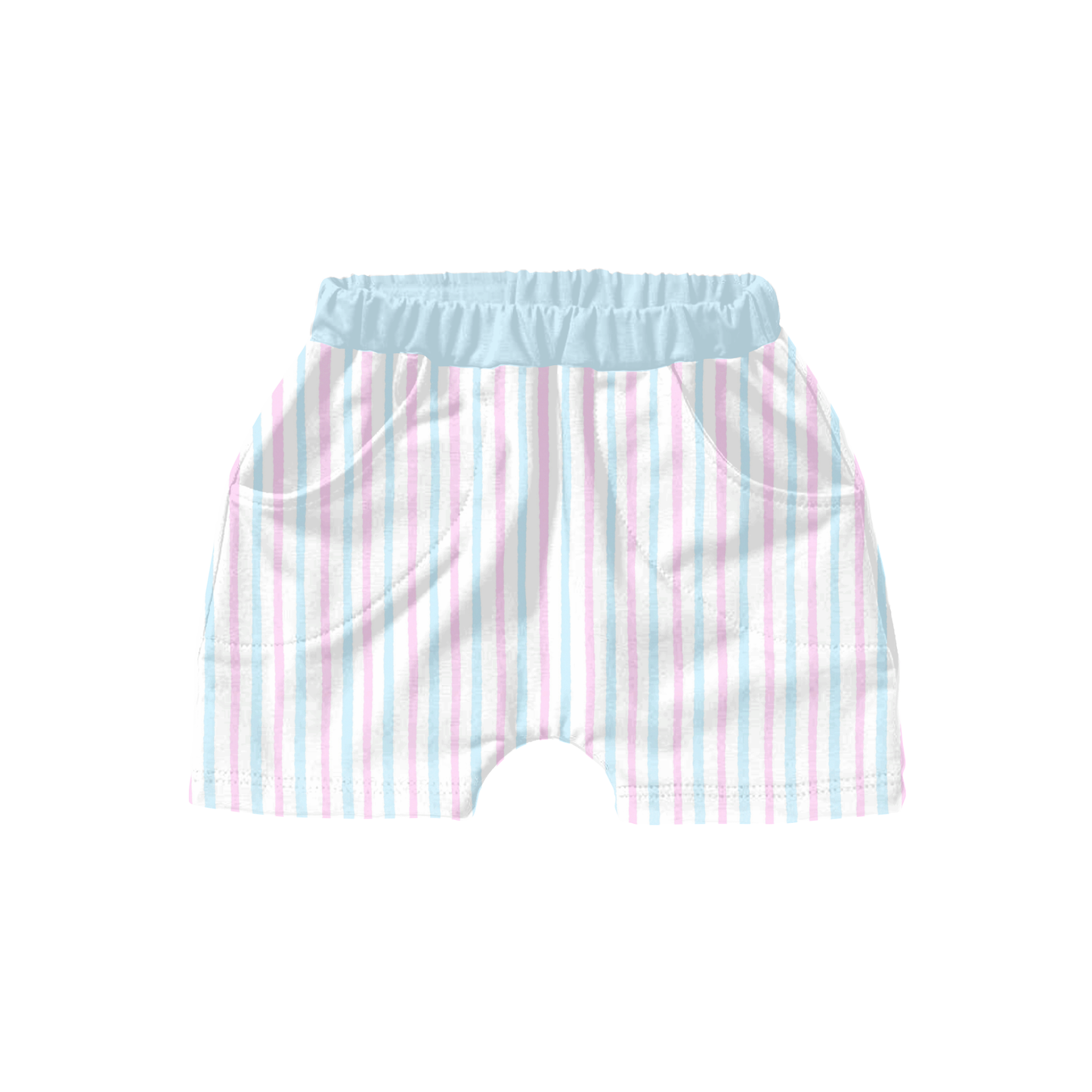 Pink Blue Watercolor Stripe