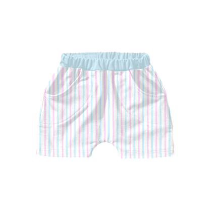 Pink Blue Watercolor Stripe