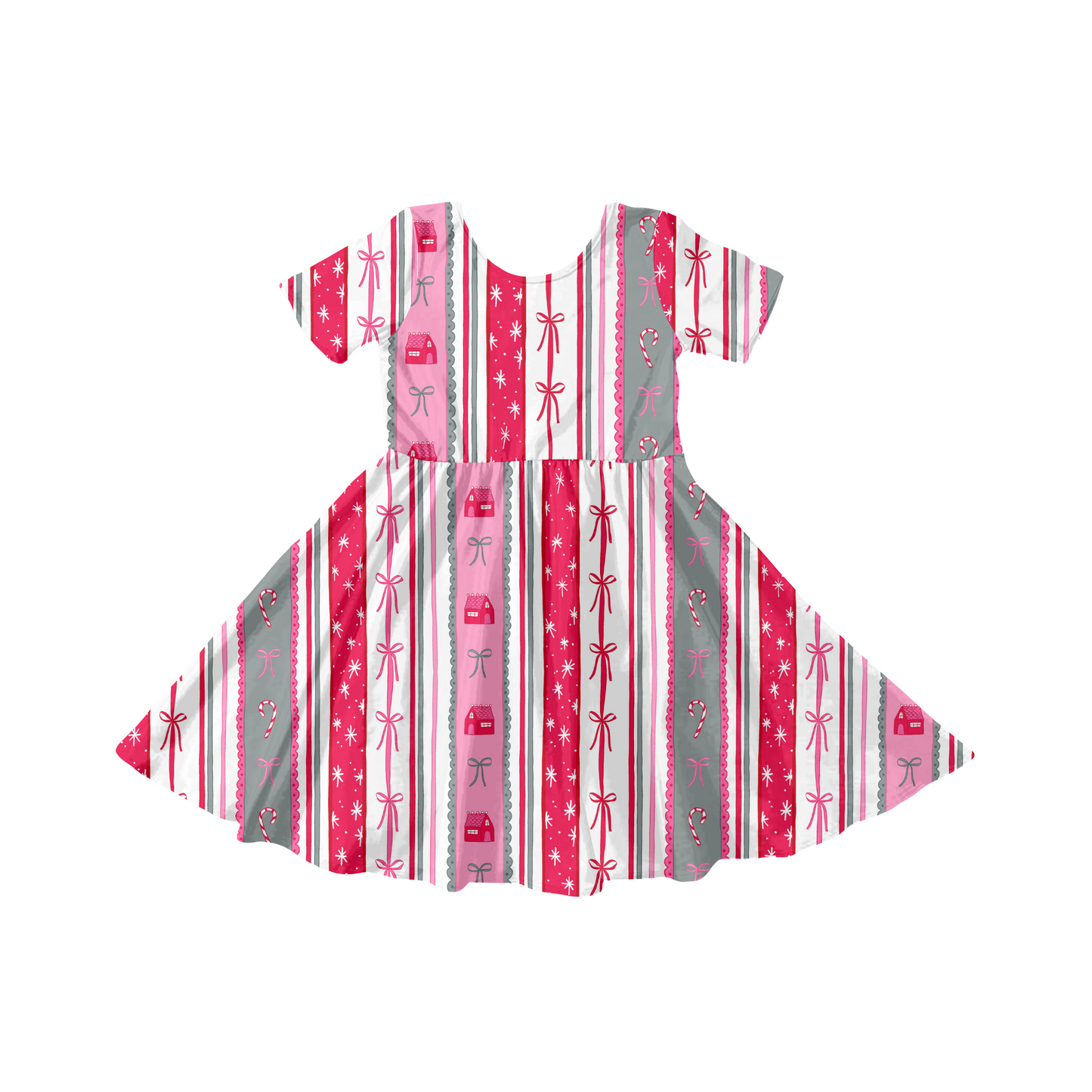 Preppy Christmas bow Stripe