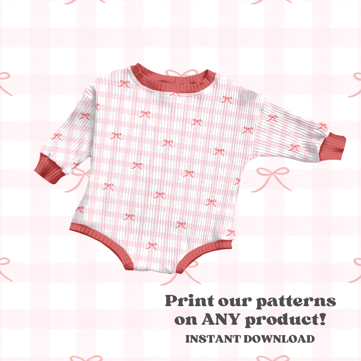 Valentine Pink Gingham Bows