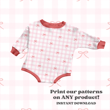 Valentine Pink Gingham Bows