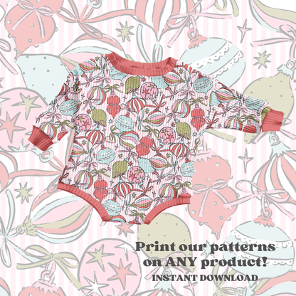 Bright Festive Ornament Stripe