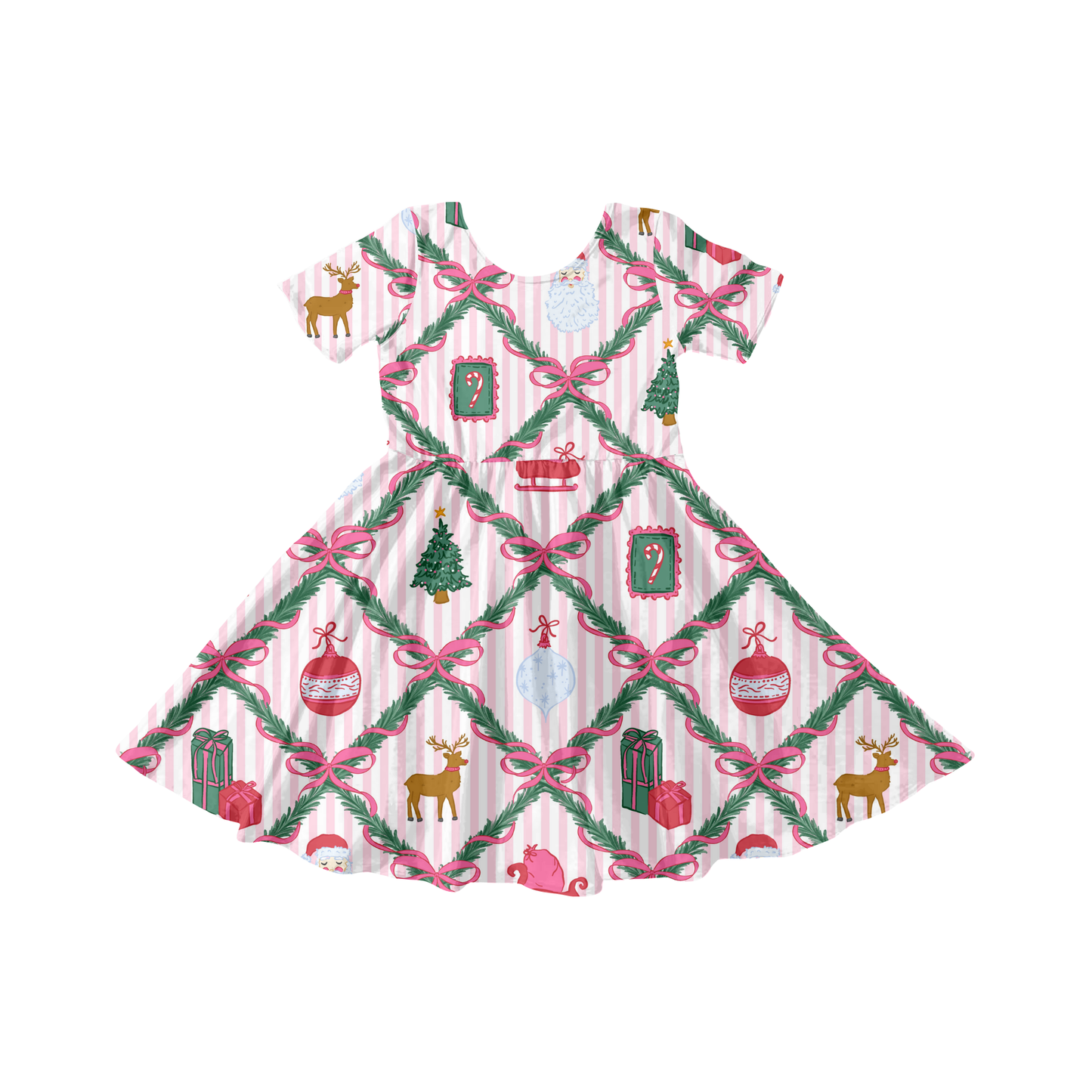 Preppy Christmas patchwork bows