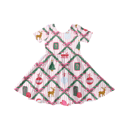 Preppy Christmas patchwork bows