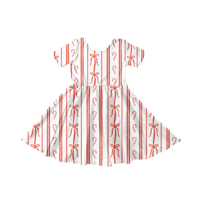 Preppy Christmas bow stripe